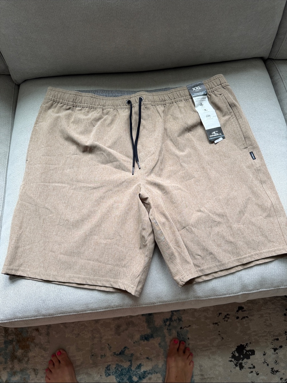 O'Neill Tan Drawstring Hybrid Swim Shorts